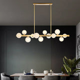 Blanc Globe Shade 12-Light Linear Island Light in Gold