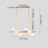 Blanc Globe Shade 12-Light Linear Island Light in Gold