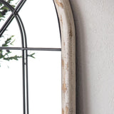 Bogenspiegel in voller Länge Bauernhaus-Bodenspiegel in Distressed White