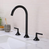 Aerated Spout Widespread Bathroom Sink Faucet Stainless Steel
