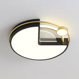 Moderne runde LED-Deckeneinbauleuchte in Weiß, Gold und Schwarz