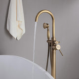 Grifo monomando clásico con caño giratorio independiente para bañera con ducha de mano