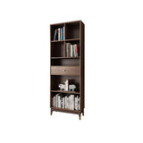 Ultic Modernes Bücherregal aus Nussholz mit Metallrahmen und Schublade