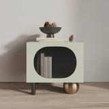 Mint Green Nightstand with Glass Door Gold Legs