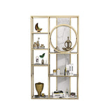 Modern Open Bookshelf  White & Gold Etagere in Metal Frame-Bookcases &amp; Bookshelves,Furniture,Office Furniture