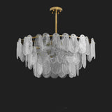 Postmodern 6-Light Tiered Cloud Glass Chandelier Adjustable Hanging Rod