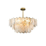 Postmodern 6-Light Tiered Cloud Glass Chandelier Adjustable Hanging Rod