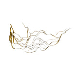 Líneas onduladas abstractas de lujo Decoración de pared Arte de pared de metal irregular en oro