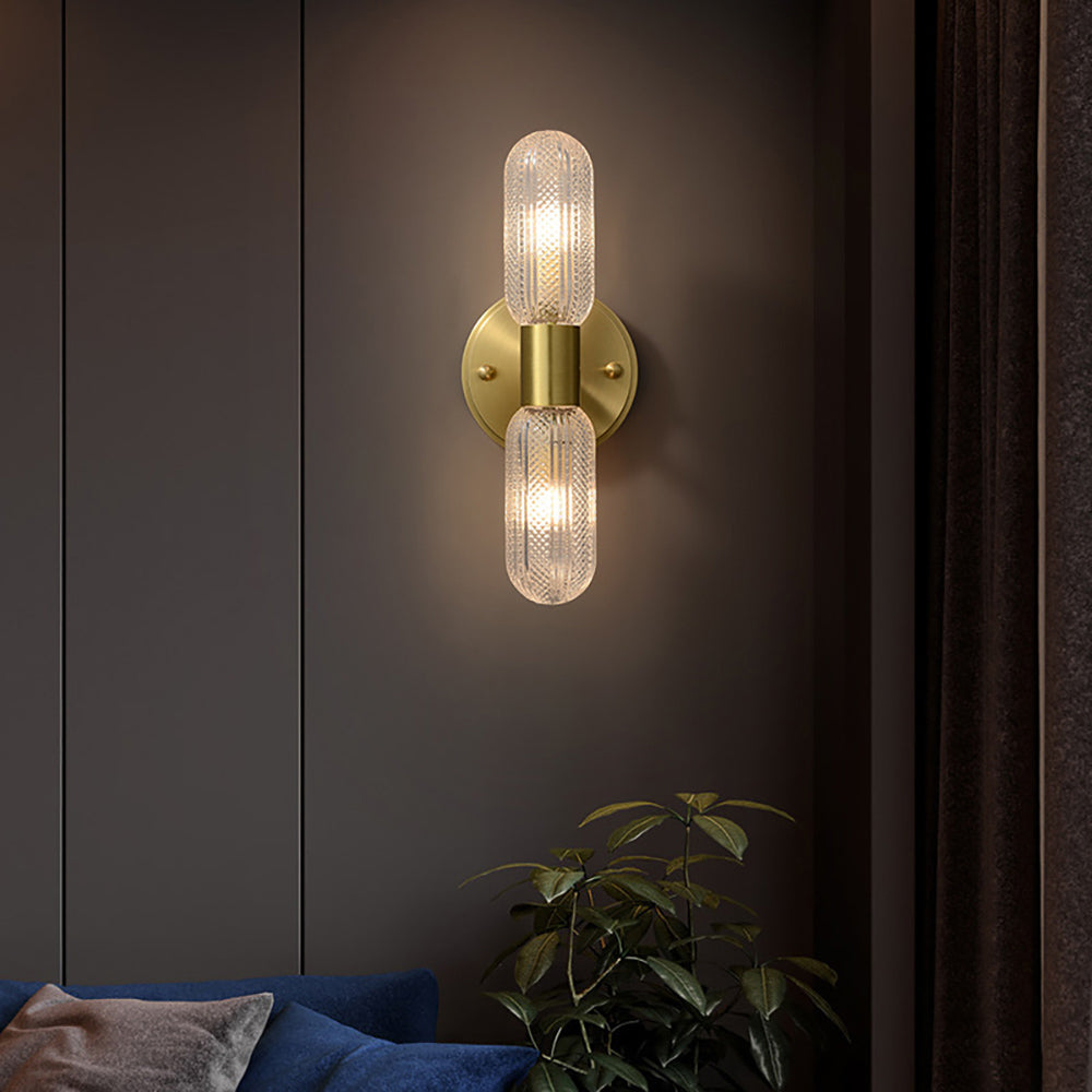 Gold Brass Wall Sconce 2-Light  LED Indoor Lighting Up and Down