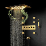 Sistema de ducha termostático de pared de 23" en dorado 4 funciones