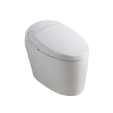 Toilettes mono-mondes en une seule pièce et induction du pied bidét et rinçage automatique avec siège en blanc