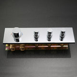 Grifo de ducha de latón macizo termostático moderno de 3 funciones y 3 salidas y adornos
