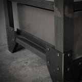 Industrieller Nachttisch aus Metall mit Aufbewahrung, 1 Schublade, schwarz gebürstet