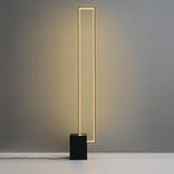 Lampadaire à LED en métal lampe debout rectangulaire avec base noire