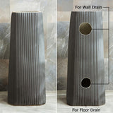 Fregadero de pedestal cuadrado gris Gaolin Fregadero de recipiente redondo sin desagüe y grifo