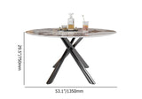 53" Moderner runder Esstisch Tischplatte aus Kunstmarmor für 6 Personen