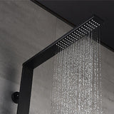Exposed Black Wall-Mount Rain Shower System with Hand Shower
