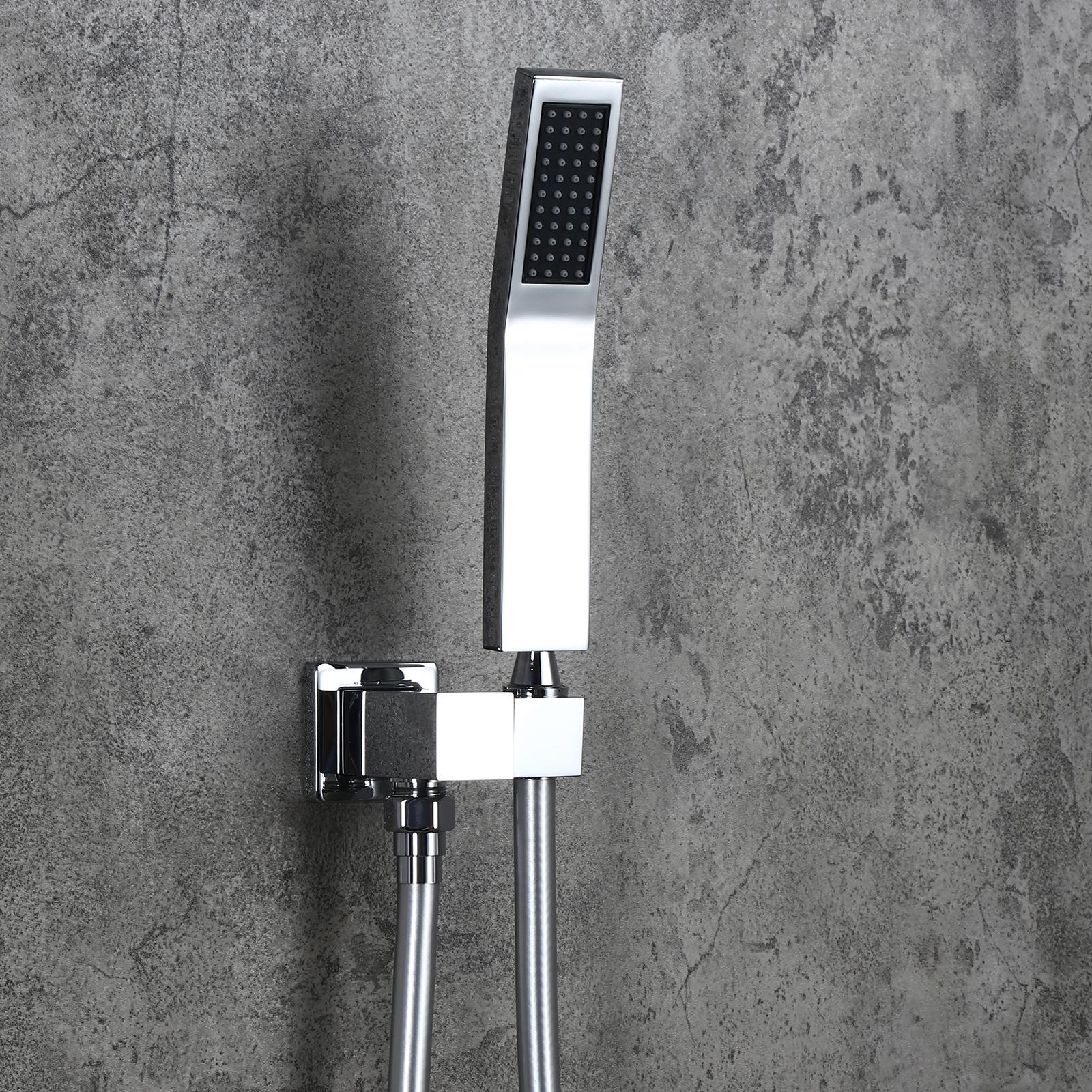 Modern 12" Wall Mounted Shower System with Handheld Shower Pressure Balance Valve