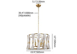 Art déco moderne 6-Light Drum Chandelier Light Natural Rope Beige Back enveloppé à la main