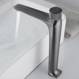 Chrom-moderner Badezimmer-Einloch-Wasserhahn-Wasserhahn mit Druckknopf