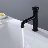 Industrial Matte Black Single Hole Bathroom Faucet Single Handle Brass
