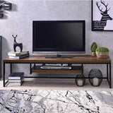 Mueble de TV industrial Bob en roble envejecido y negro