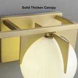 3-Licht-Weiß-Kugel-Badezimmer-Wandleuchte Metall-Waschtisch-Wandleuchte in Gold