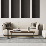 Modernes cremefarbenes und braunes Sofa für 3-Sitzer, Mikrofaser-Lederpolsterung, rechteckig