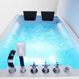 73 "LED Acrylic Whirlpool Water Massageダブルウォーターフォール3面エプロンバスタブ
