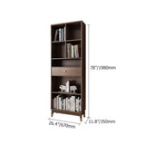 Ultic Modern Walnut Bookshelf Bookshelf مع إطار معدني ودرج