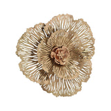 European Hollow-Out Peony Flower Gold Pendant Sofa Background Metal Wall Decor