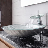 الوعاء الشفافة على شكل قشرة الكريستال الزجاجية وعاء الحمام غسل الحمام مع صنبور