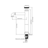 Ruth Industrial Matte Black Single Hole Bathroom Vessel Sink Faucet Single Handle Solid Brass