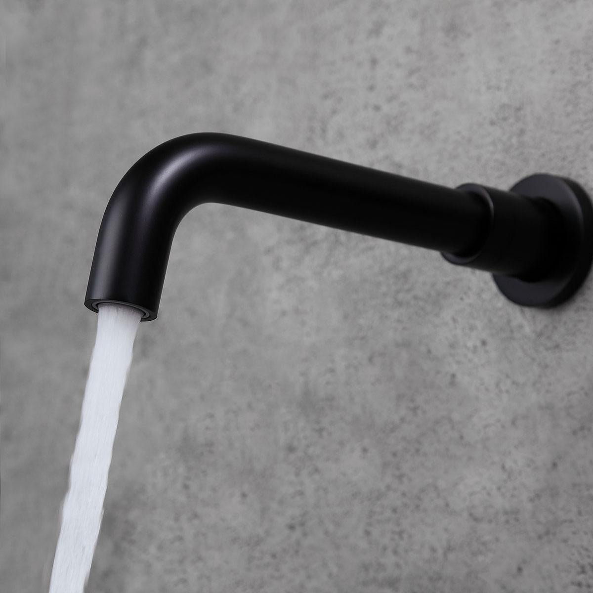 Stev Solid Brass Modern Wall-Mount Bathroom Sink Faucet with Single Handle in Matte Black
