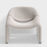 Moderner weißer Boucle-Akzent-Stuhl Lounge & Stuhl