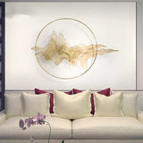 Natural Abstract Landscape Wall Decor 3D Gold Metal Wall Art