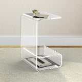 Modern Clear Acrylic End Table with Storage C-Shaped Side Table-Richsoul-End &amp; Side Tables,Furniture,Living Room Furniture