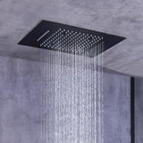 20'' Wandmontiertes LED-Thermostat-Duschsystem mit Wasserfallregen und 4 Körperdüsen