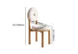 Modern White Boucle Dining Chair Side Chair Natural Wood Legs