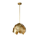 Glam Gold Leaf Chandelier Metal Leaves Pendant Light Lamp Fixture Living Room Bedroom