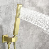 Moderner Wasserfall-Wand-Einhand-Badewannenhahn mit Handbrause in Schwarz