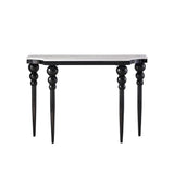 47.2"古典的な黒い大理石のコンソール テーブルの狭い玄関テーブルのステンレス鋼の足