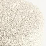 Tabouret de vanité boucle blanc avec rangement à rangement rond, jambes de noix
