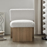 居間のための白く及び自然な現代木製のアクセントの椅子 Boucle の家具製造販売業