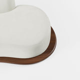 110 "Sofa incurvé en velours blanc moderne de 5 places avec base en bois bas du dos