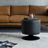 Tabouret pivotant moderne chaise de vanité ronde brune avec base en métal pour chambre