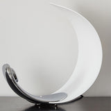 White Half-Moon Table Lamp Dimmable Metal Desk Lamp