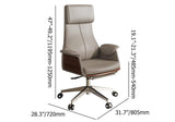 Liegender Leder-Büro-Schreibtisch-Stuhl mit hoher Rückenlehne, verstellbarer Drehstuhl in Khaki