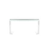 47.2_ クリスタル クリア アクリル製長方形コンソール テーブル、ガラス トップ
