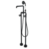 Ruth Black Freestanding Tub Faucet Clawfoot Tub Faucet with Hand Shower